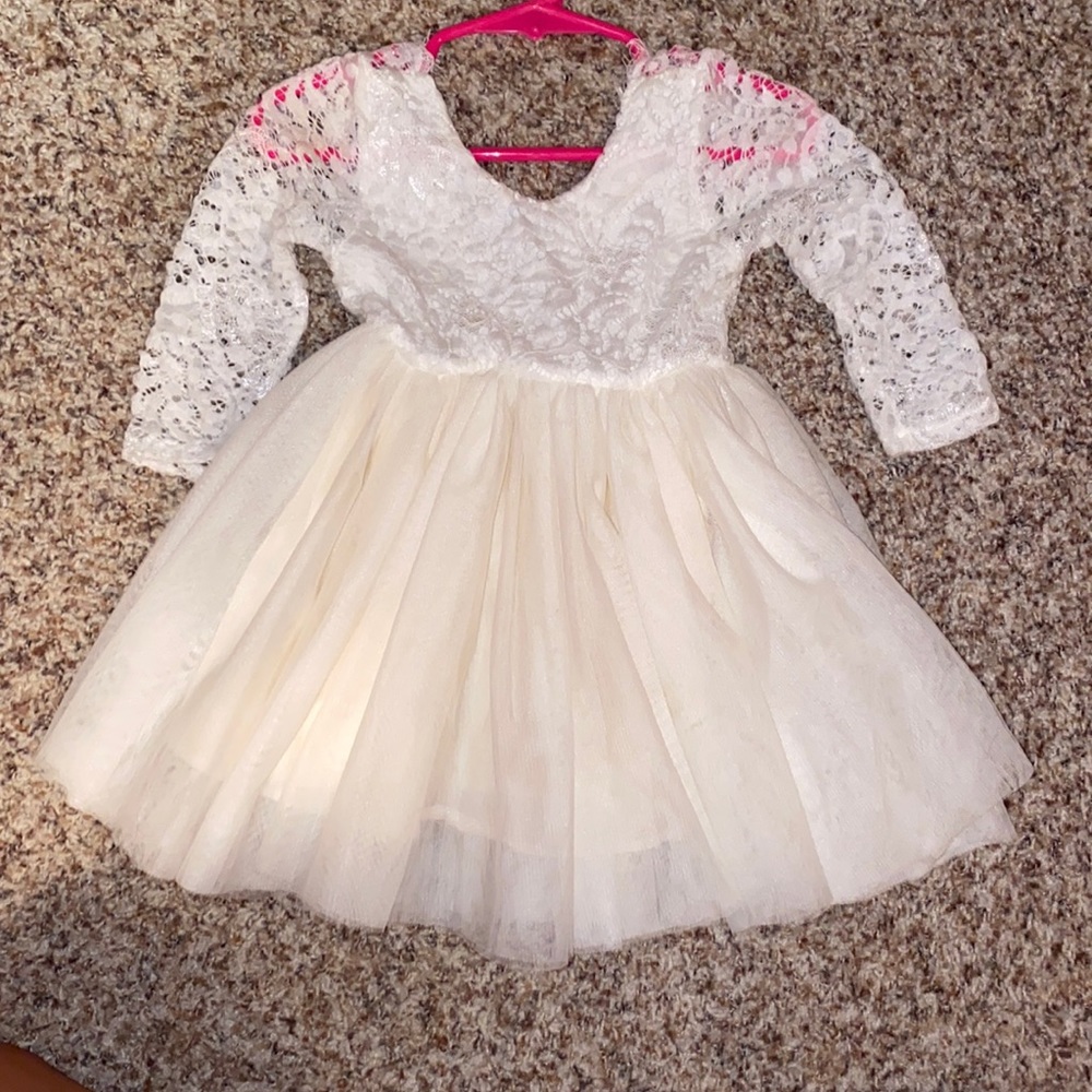 Cream and Ivory 18/24 month flower girl dress